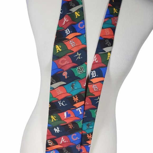 Ralph Marlin MLB Caps Men's Multicolor Novelty Necktie - Picture 3 of 5